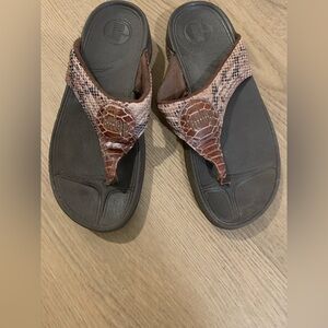 Fifflop women’s flip flop animal print comfy casual beach resort wear size US 9